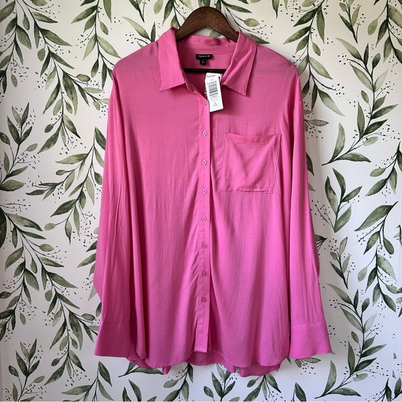 Torrid Drop Shoulder Button Front Shirt. 1X. Chateau Rose. NWT. - Picture 1 of 7
